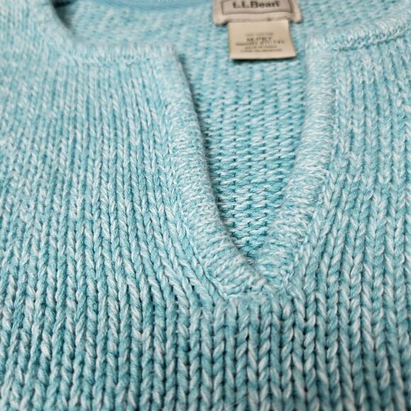 LL Bean Sweater Womens MP Chunky Knitted V Neck‎ Outdoors Gorpcore Hiking Travel - Picture 3 of 8